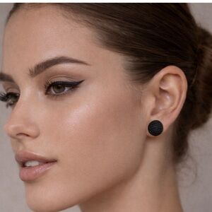 Clover Black Stud Earrings